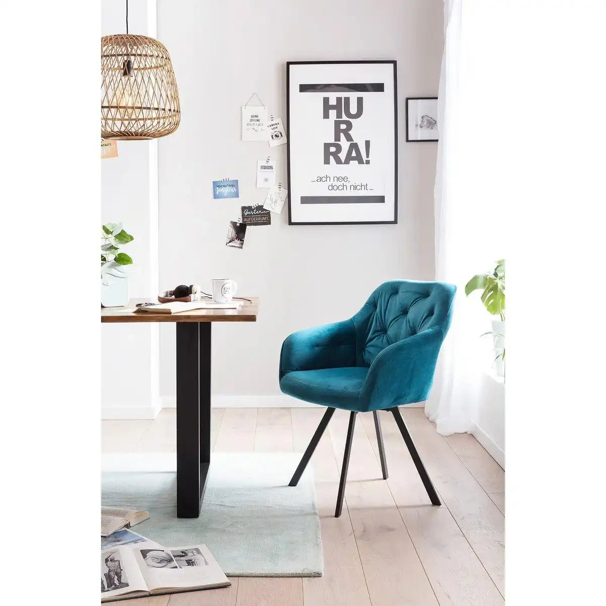 Armlehnstuhl mit 360° Drehfunktion Türkis - HomeDesign Knaus