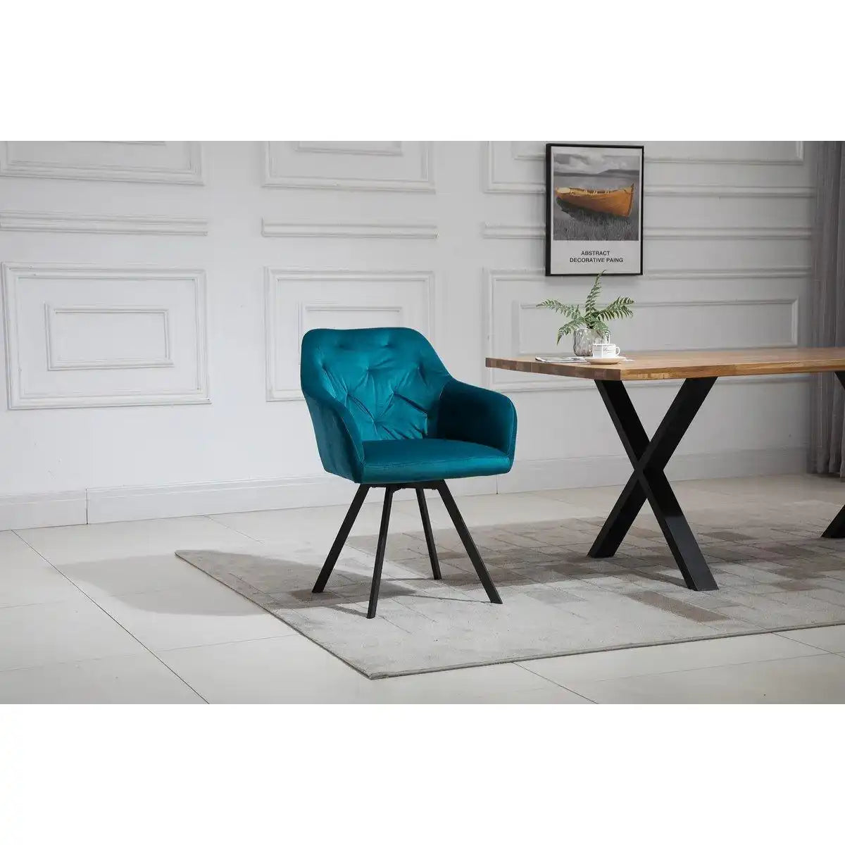 Armlehnstuhl mit 360° Drehfunktion Türkis - HomeDesign Knaus