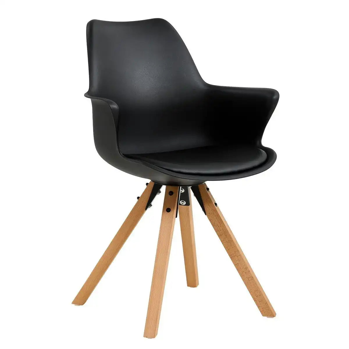 Armlehnstuhl mit Kunststoffschale 2er Set Schwarz - HomeDesign Knaus