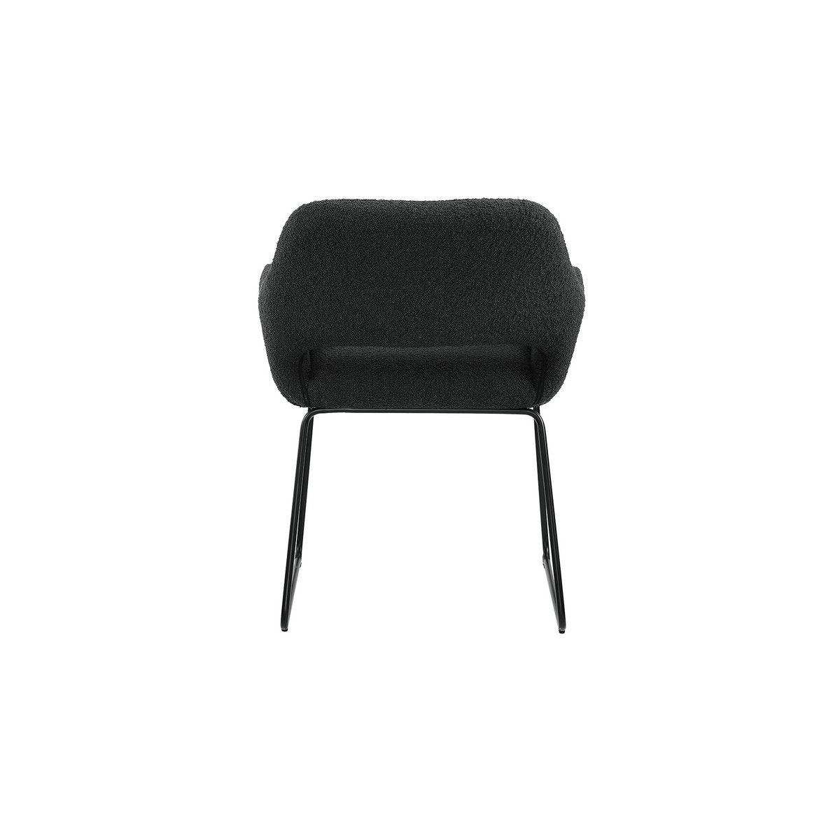 Armlehnstuhl mit Rücken Cut-Out Bouclé Stoff Anthrazit - HomeDesign Knaus