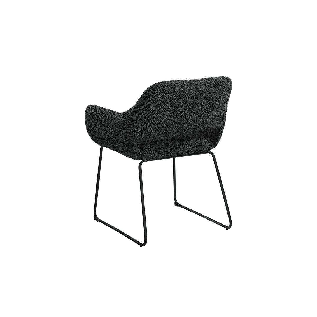Armlehnstuhl mit Rücken Cut-Out Bouclé Stoff Anthrazit - HomeDesign Knaus