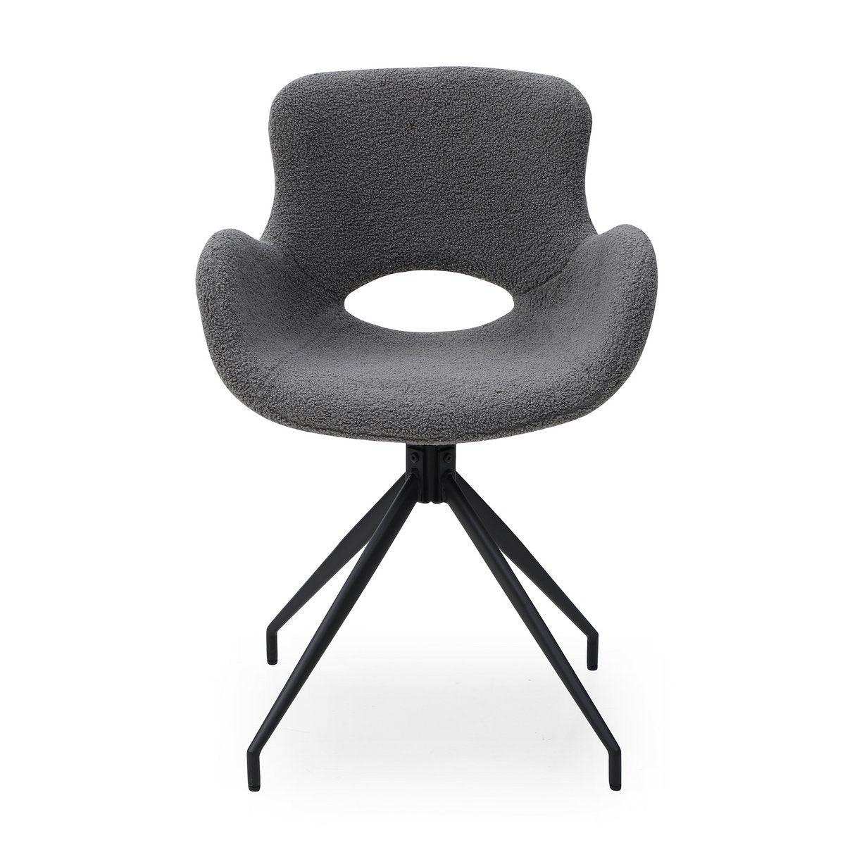 Armlehnstuhl mit Rücken Cut-Out Dunkelgrau - HomeDesign Knaus