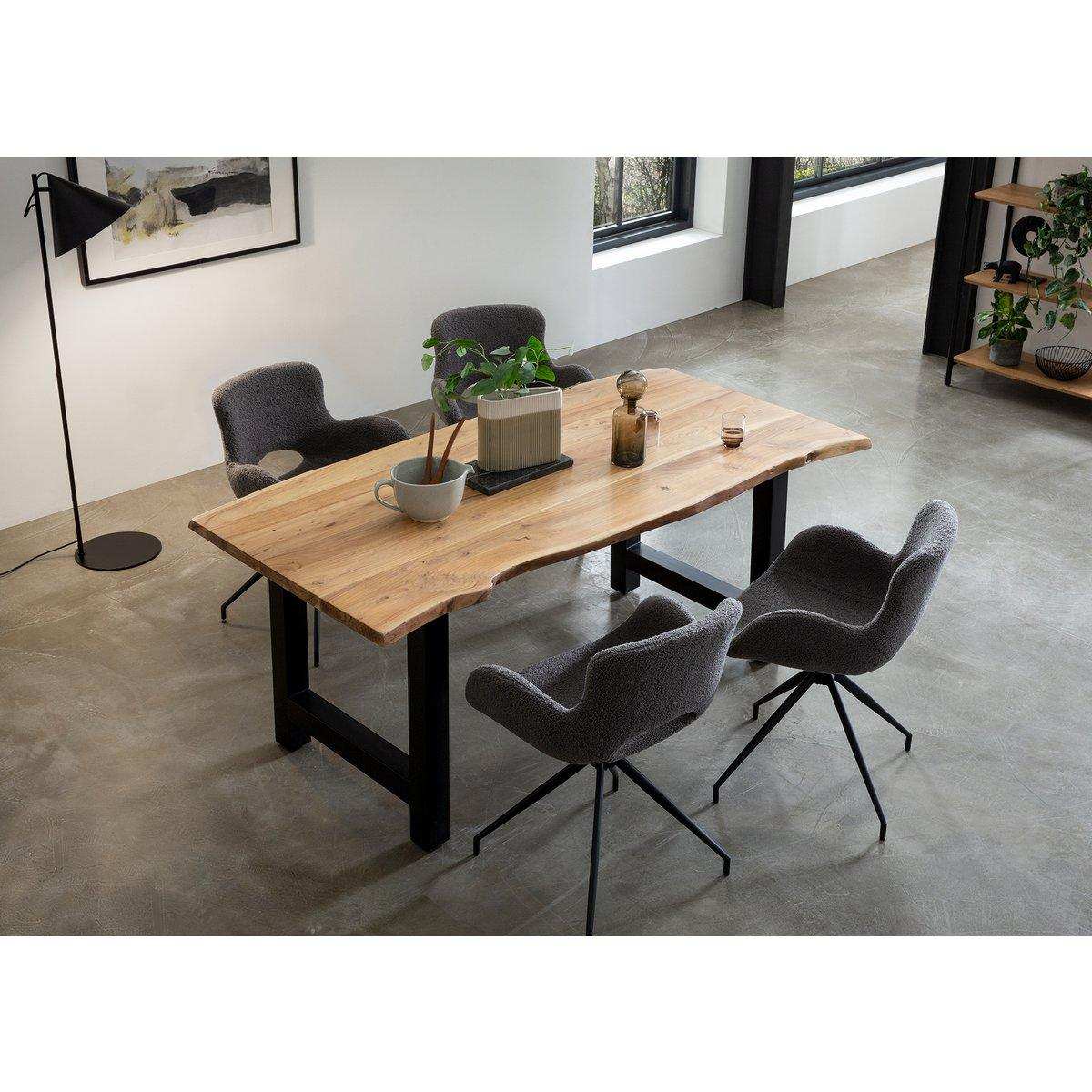 Armlehnstuhl mit Rücken Cut-Out Dunkelgrau - HomeDesign Knaus
