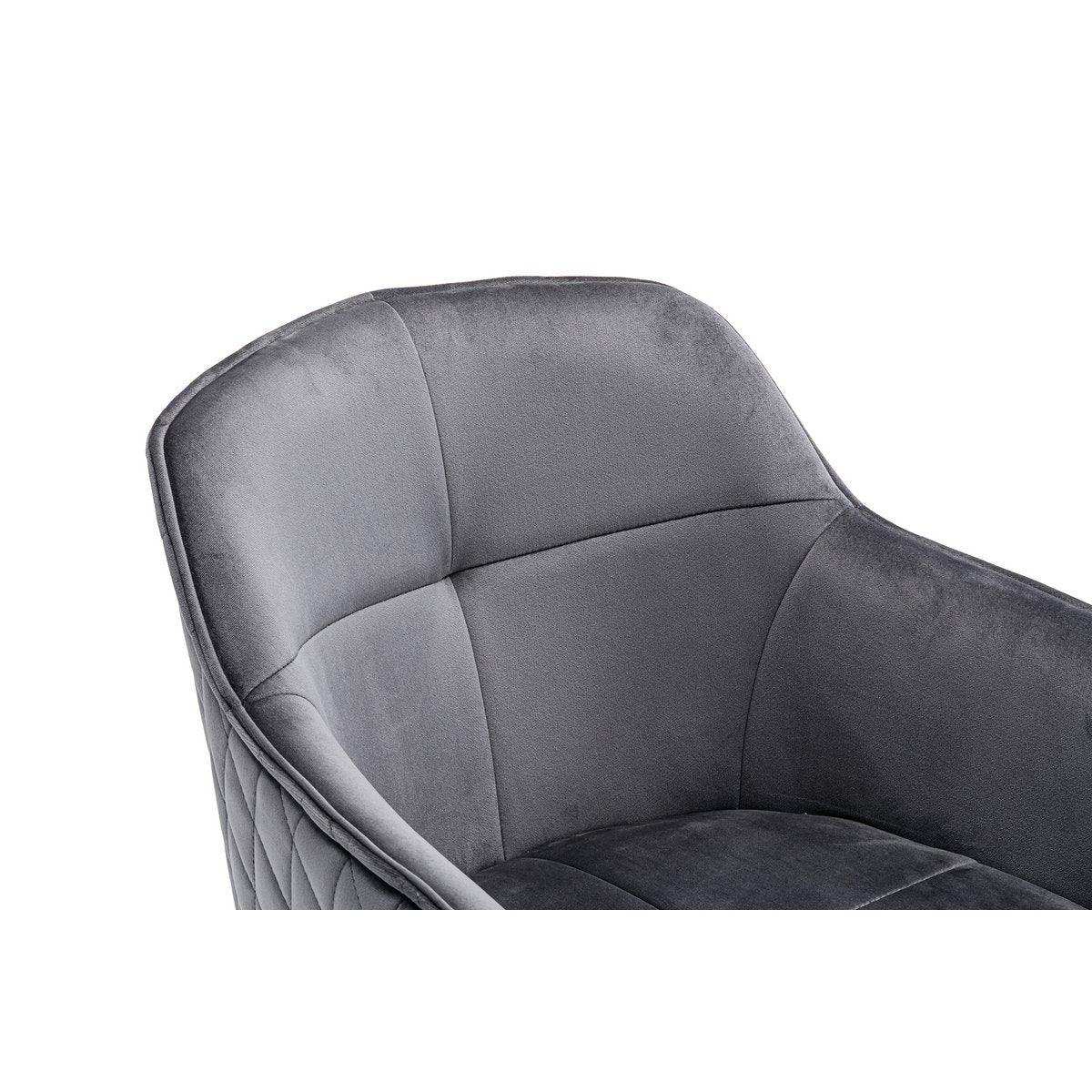 Armlehnstuhl mit Wabensteppung Grau - HomeDesign Knaus