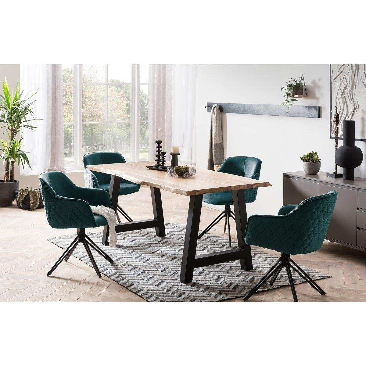 Armlehnstuhl mit Wabensteppung Grün - HomeDesign Knaus