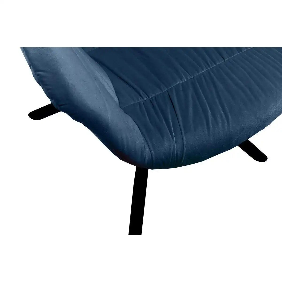 Armlehnstuhl mit Wabensteppung Samt Blau - HomeDesign Knaus