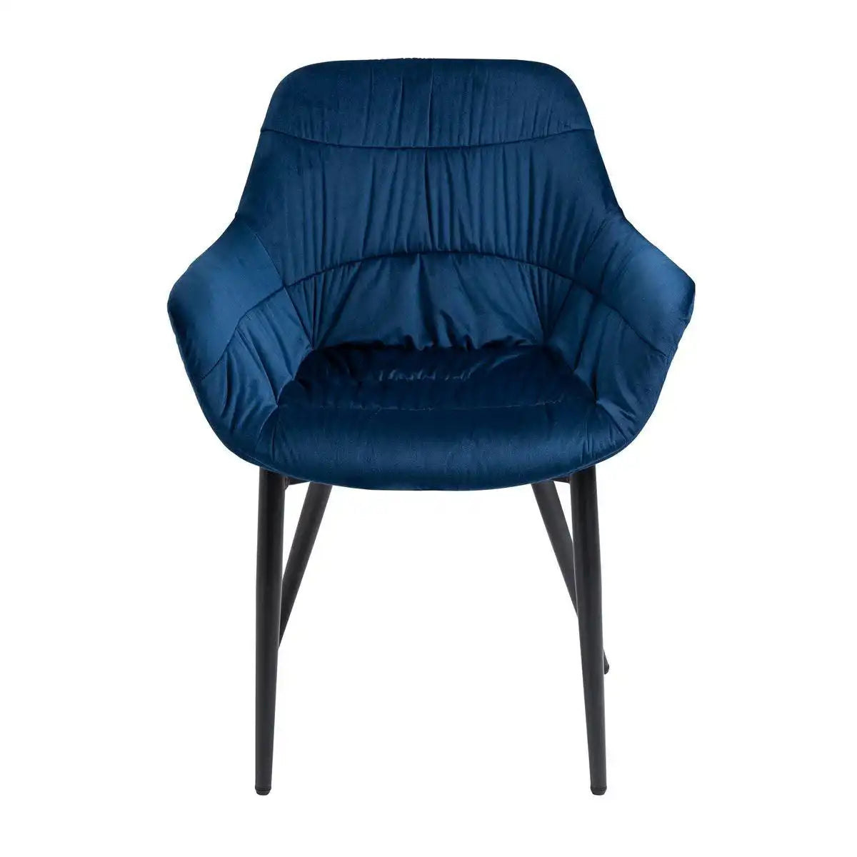 Armlehnstuhl mit Wabensteppung Samt Blau - HomeDesign Knaus