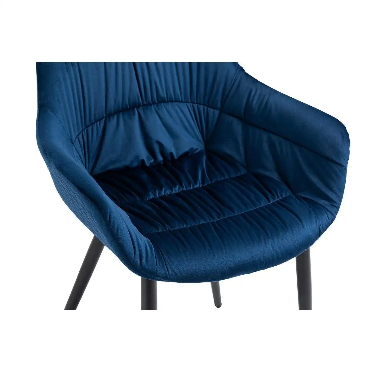 Armlehnstuhl mit Wabensteppung Samt Blau - HomeDesign Knaus