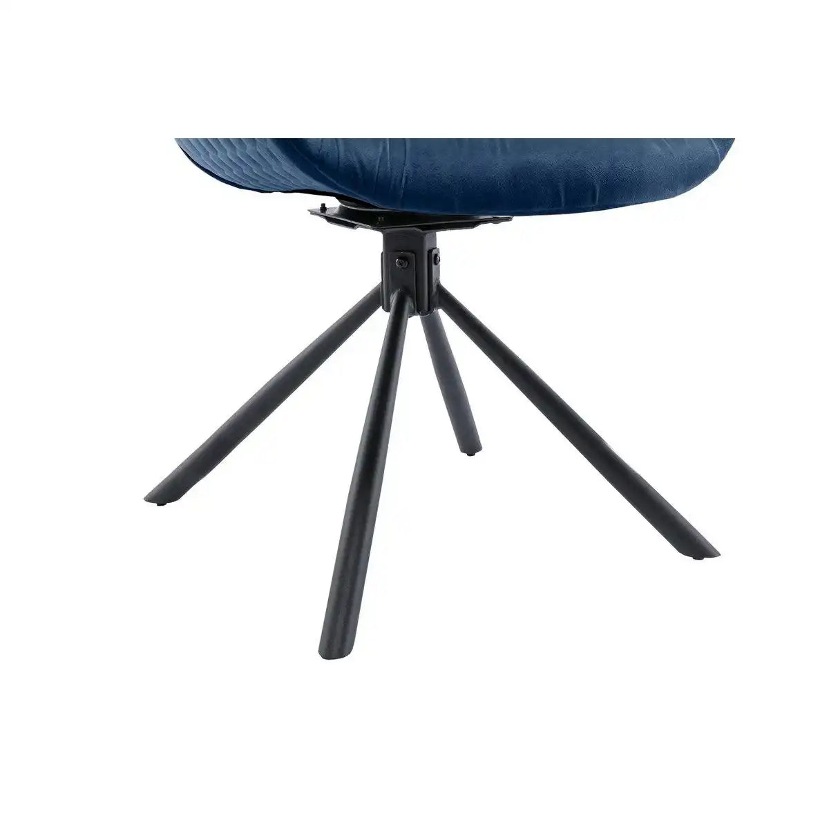 Armlehnstuhl mit Wabensteppung Samt Blau - HomeDesign Knaus