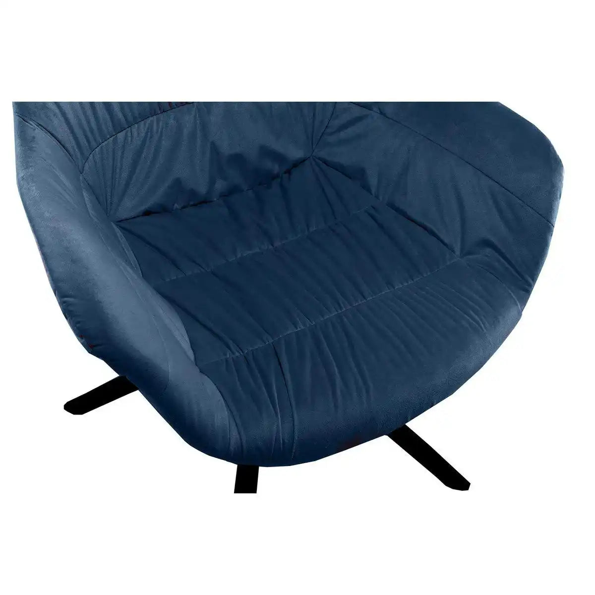 Armlehnstuhl mit Wabensteppung Samt Blau - HomeDesign Knaus