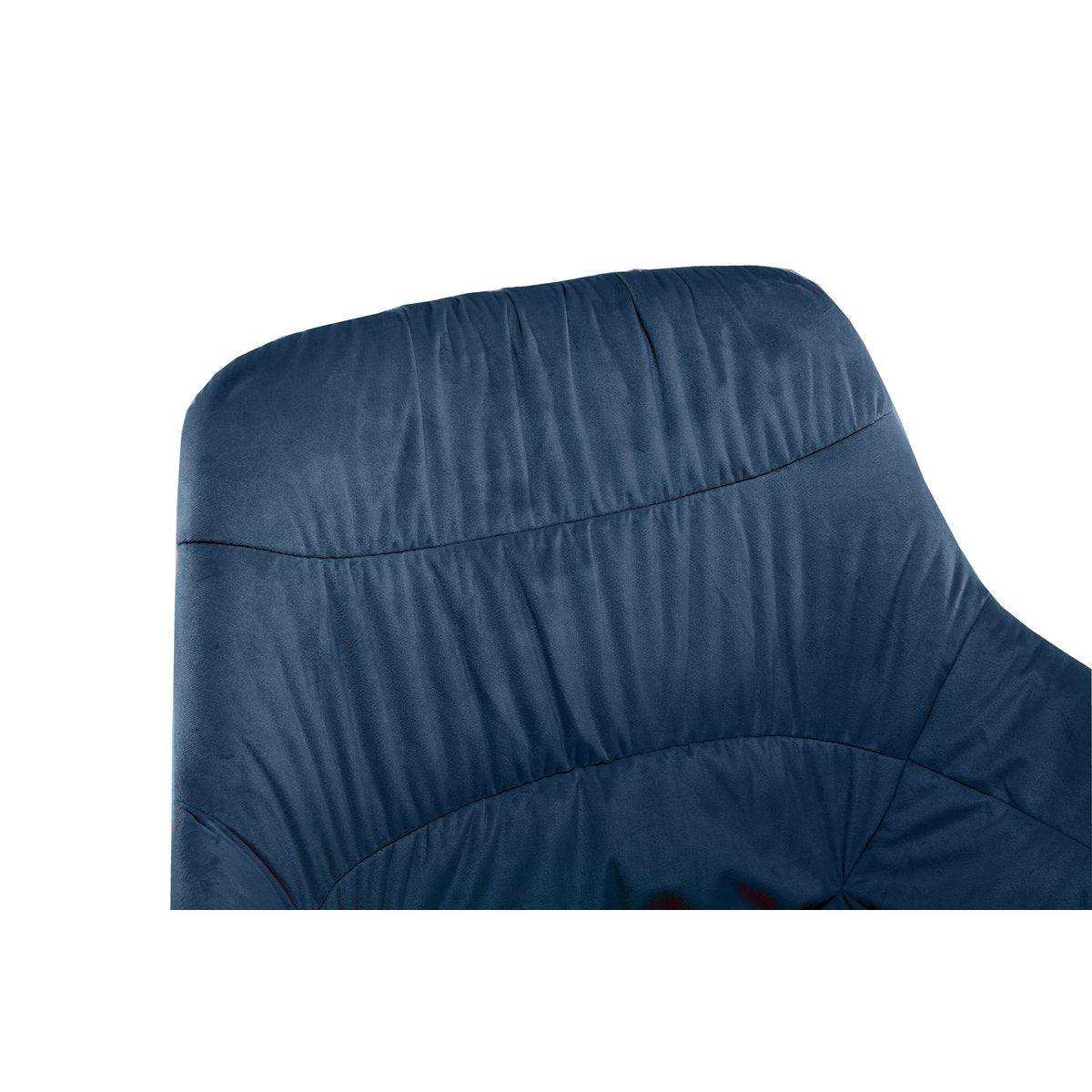 Armlehnstuhl mit Wabensteppung Samt Blau - HomeDesign Knaus