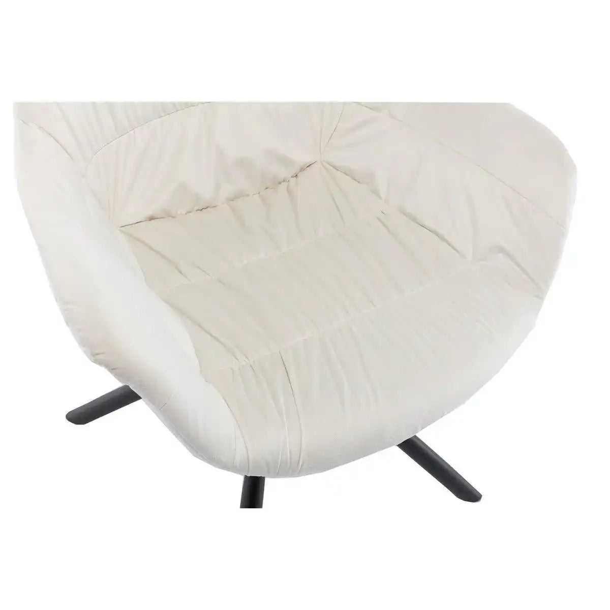 Armlehnstuhl mit Wabensteppung Samt Creme - HomeDesign Knaus