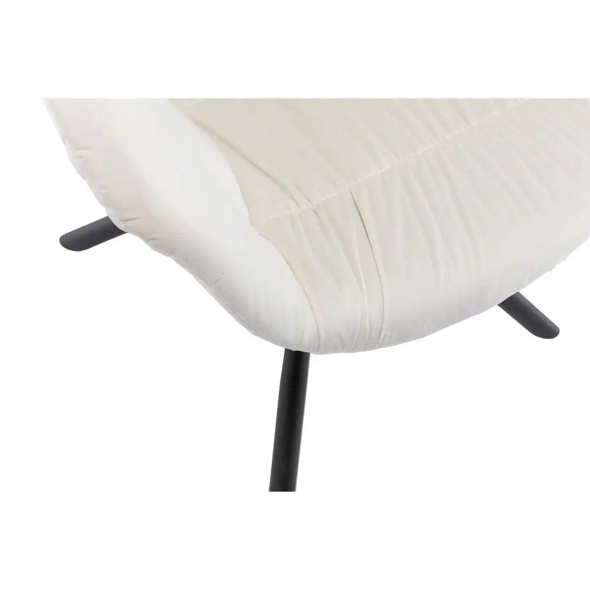 Armlehnstuhl mit Wabensteppung Samt Creme - HomeDesign Knaus