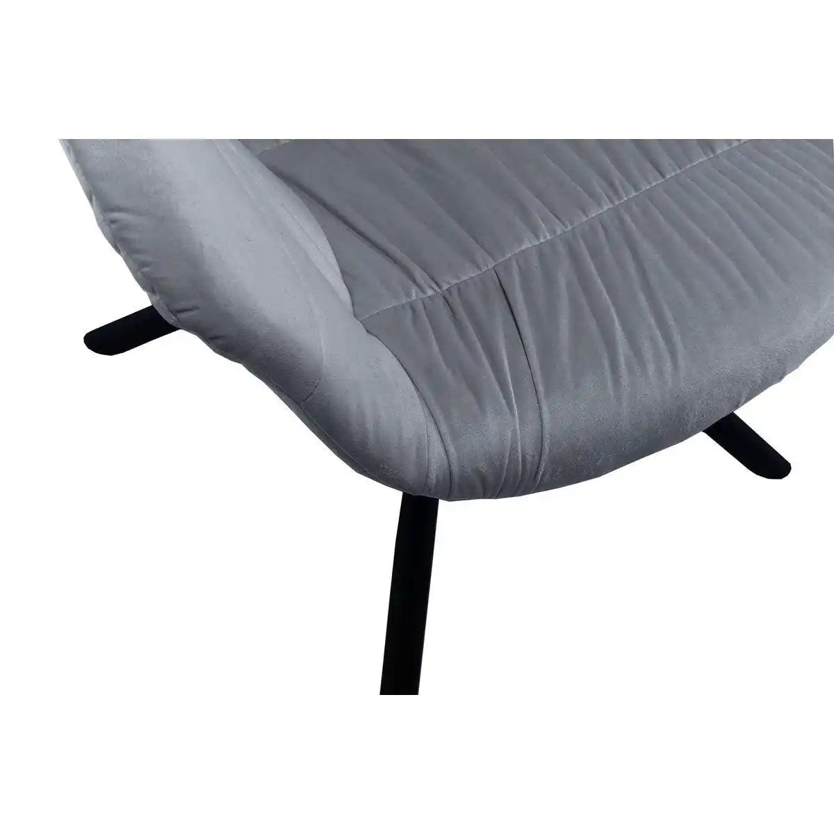 Armlehnstuhl mit Wabensteppung Samt Grau - HomeDesign Knaus