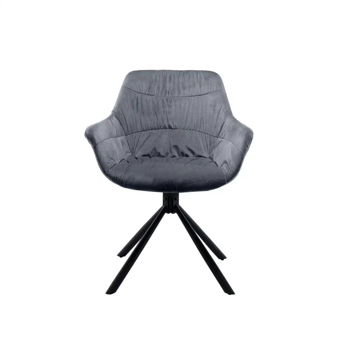 Armlehnstuhl mit Wabensteppung Samt Grau - HomeDesign Knaus