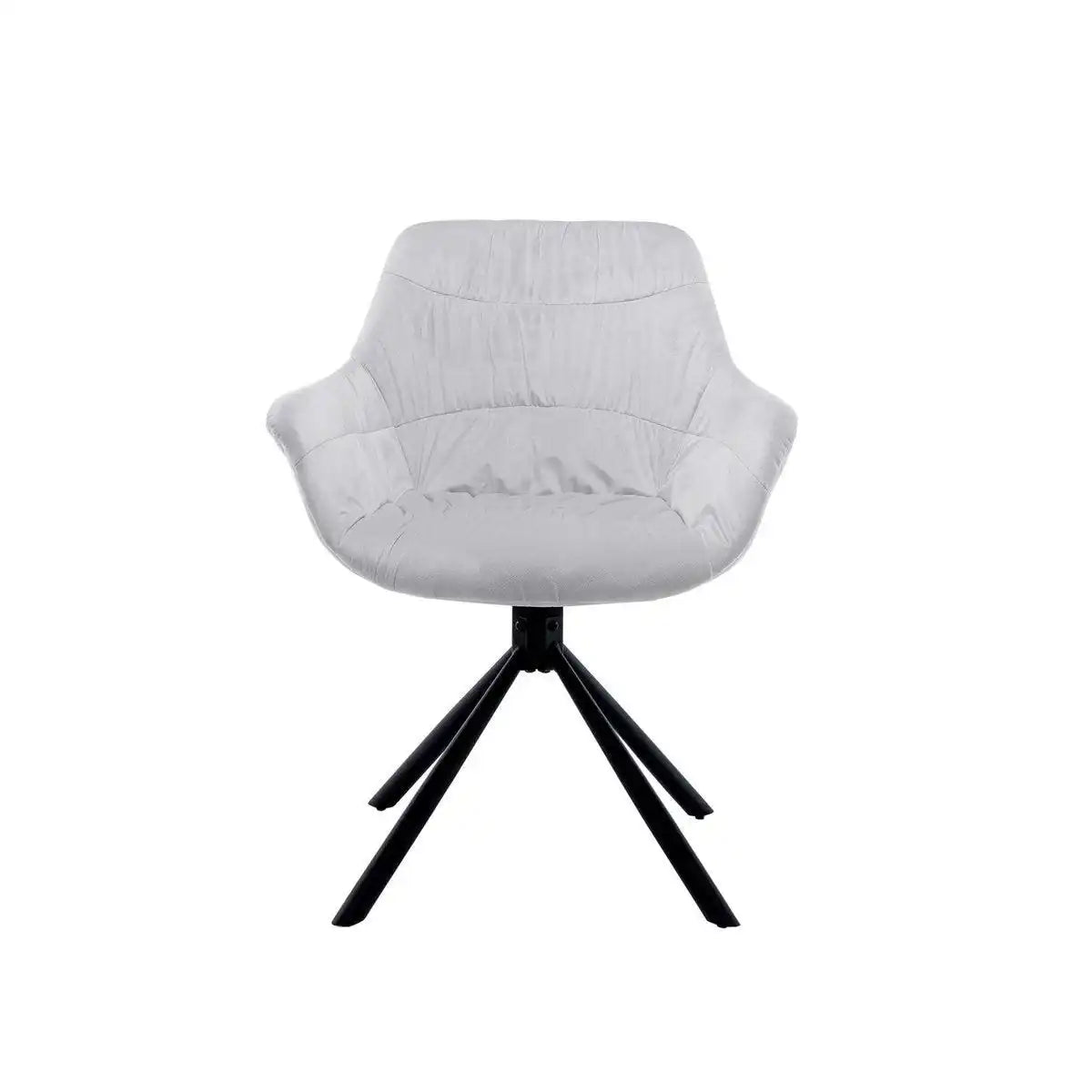 Armlehnstuhl mit Wabensteppung Samt Hellgrau - HomeDesign Knaus