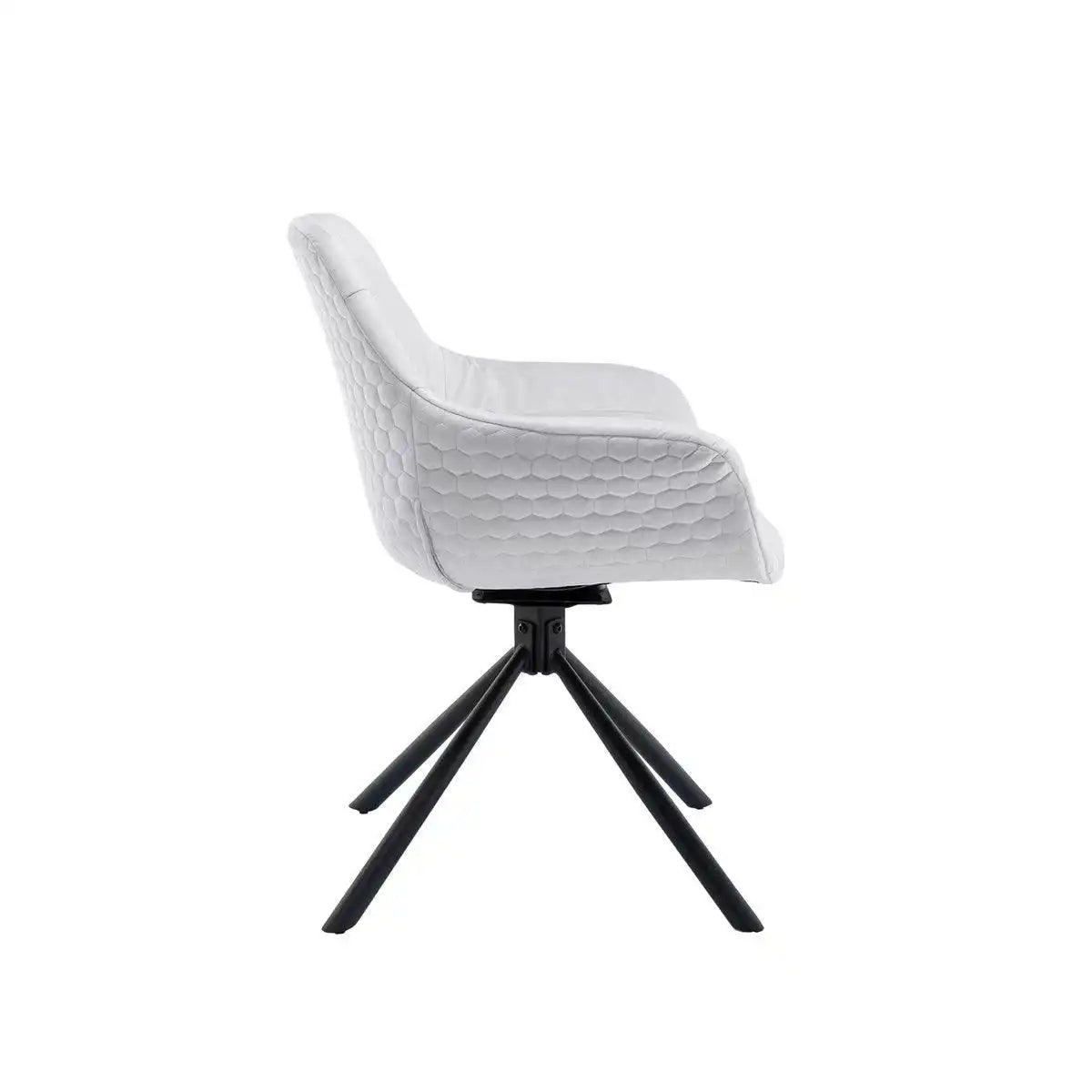 Armlehnstuhl mit Wabensteppung Samt Hellgrau - HomeDesign Knaus