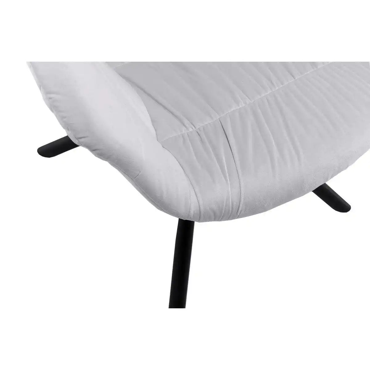 Armlehnstuhl mit Wabensteppung Samt Hellgrau - HomeDesign Knaus