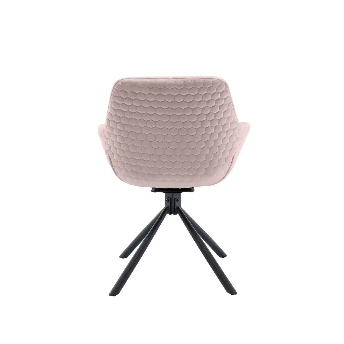 Armlehnstuhl mit Wabensteppung Samt Rose - HomeDesign Knaus