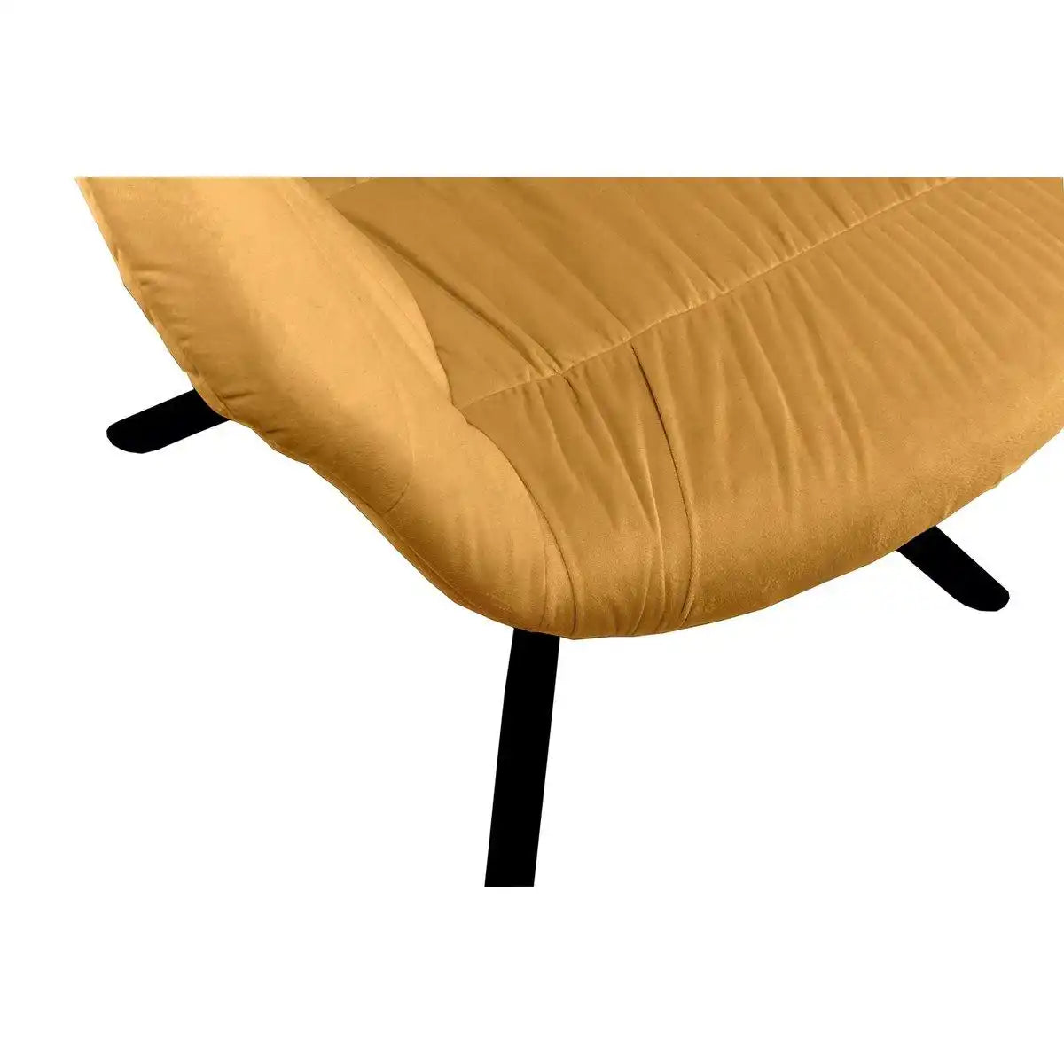 Armlehnstuhl mit Wabensteppung Samt Senfgelb - HomeDesign Knaus