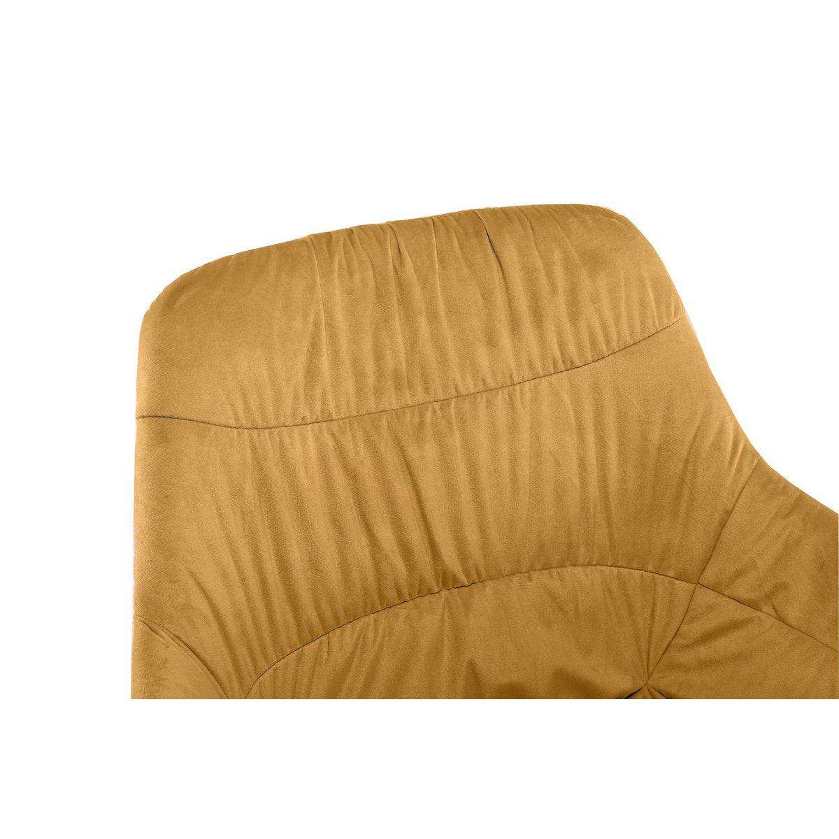 Armlehnstuhl mit Wabensteppung Samt Senfgelb - HomeDesign Knaus