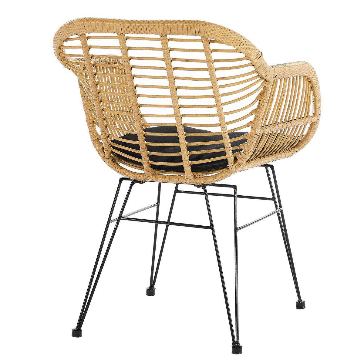 Armlehnstuhl Rattanoptik 2er Set natur - HomeDesign Knaus