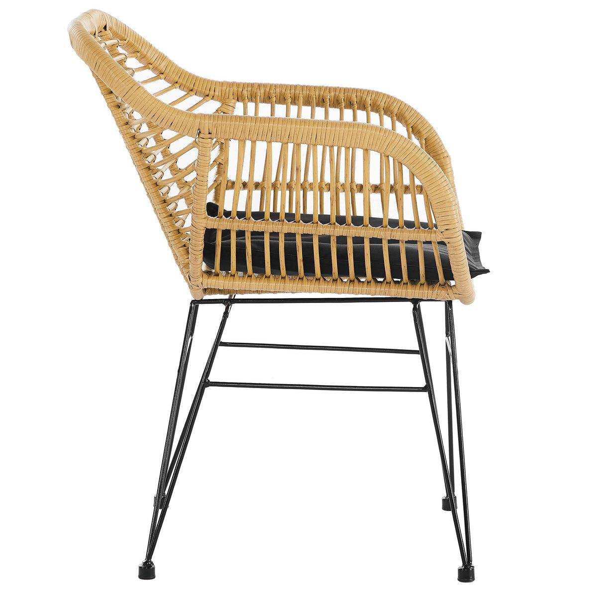 Armlehnstuhl Rattanoptik 2er Set natur - HomeDesign Knaus