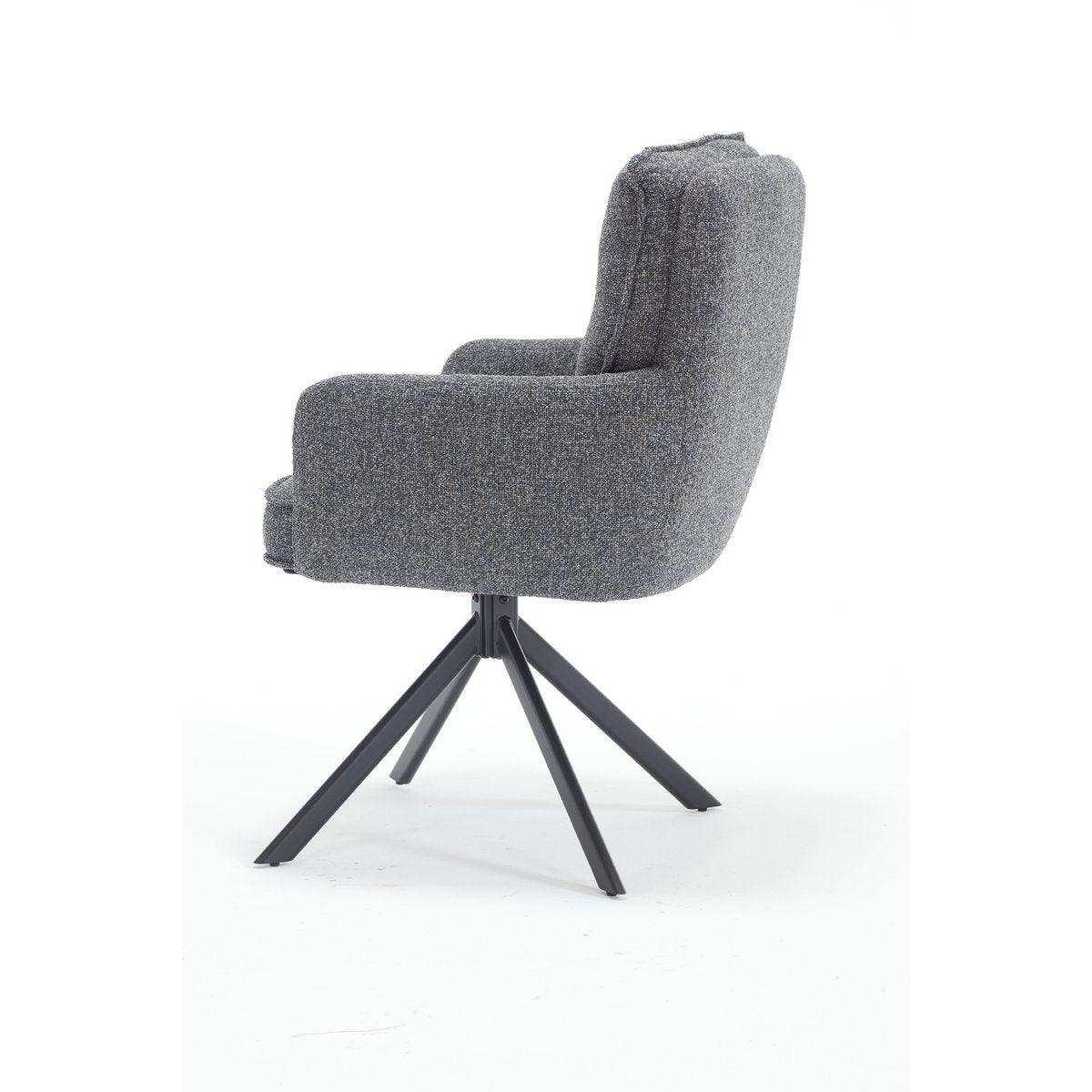 Armlehnstuhl Strukturstoff Anthrazit - HomeDesign Knaus