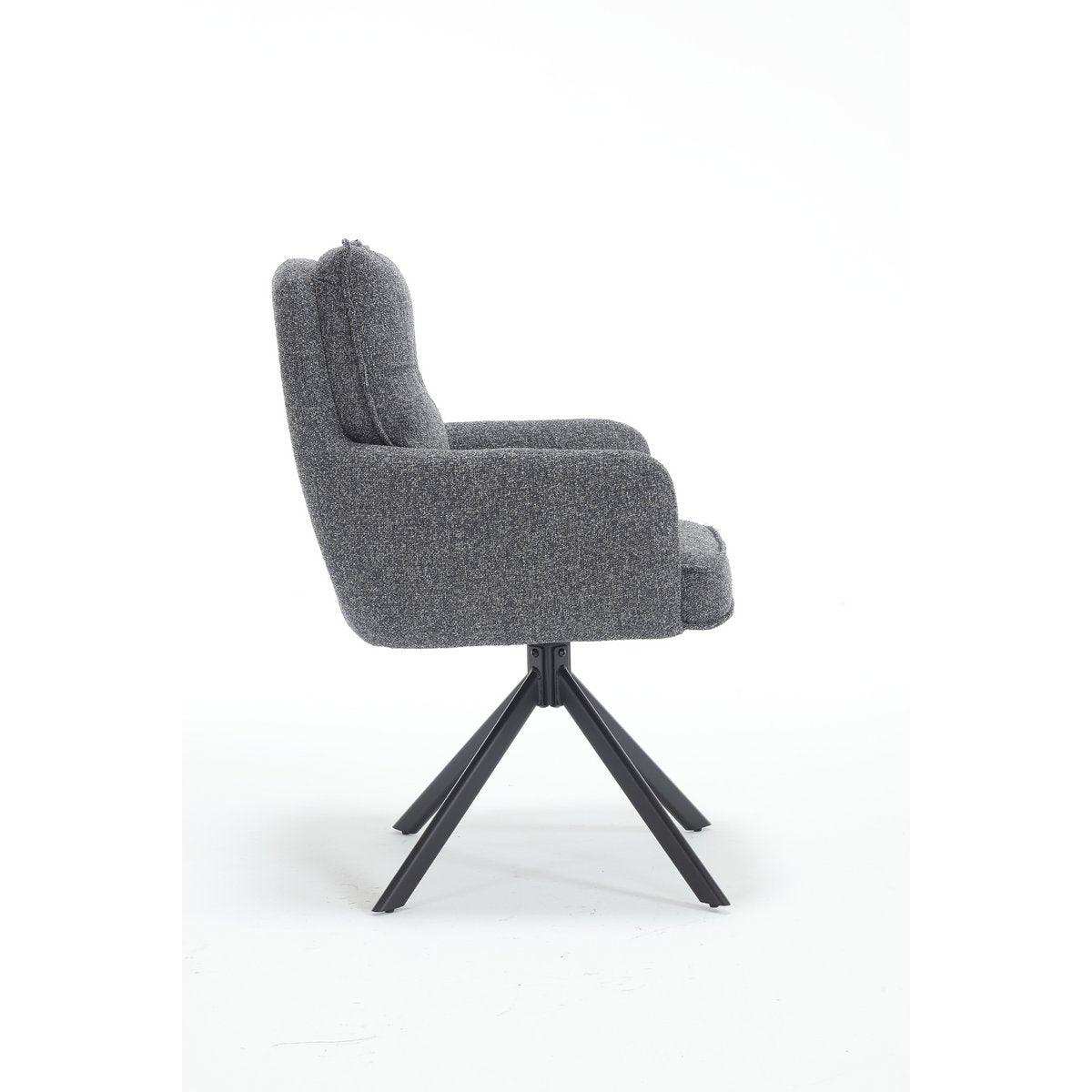 Armlehnstuhl Strukturstoff Anthrazit - HomeDesign Knaus