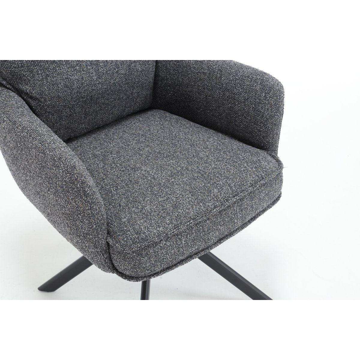 Armlehnstuhl Strukturstoff Anthrazit - HomeDesign Knaus