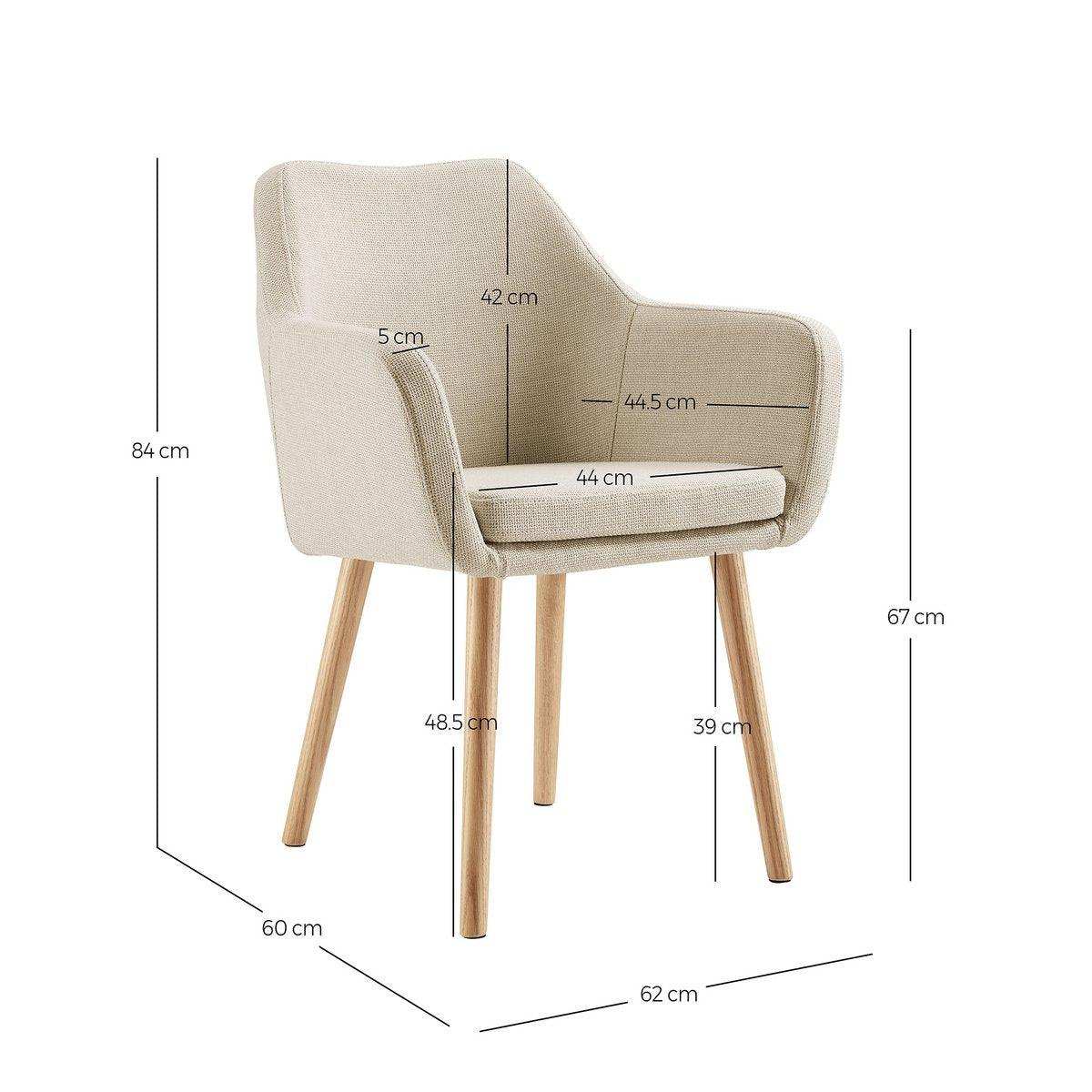 Armlehnstuhl Strukturstoff Beige - HomeDesign Knaus