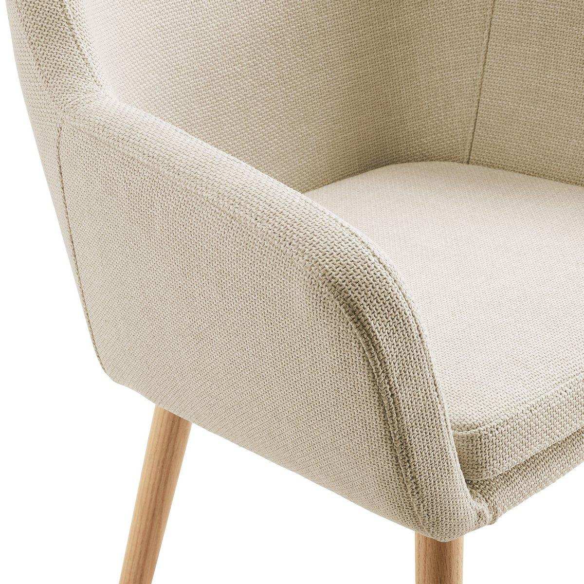 Armlehnstuhl Strukturstoff Beige - HomeDesign Knaus