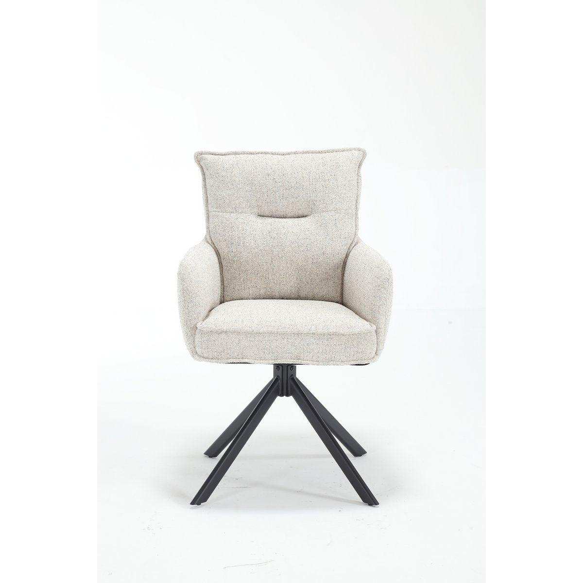 Armlehnstuhl Strukturstoff Beige - HomeDesign Knaus