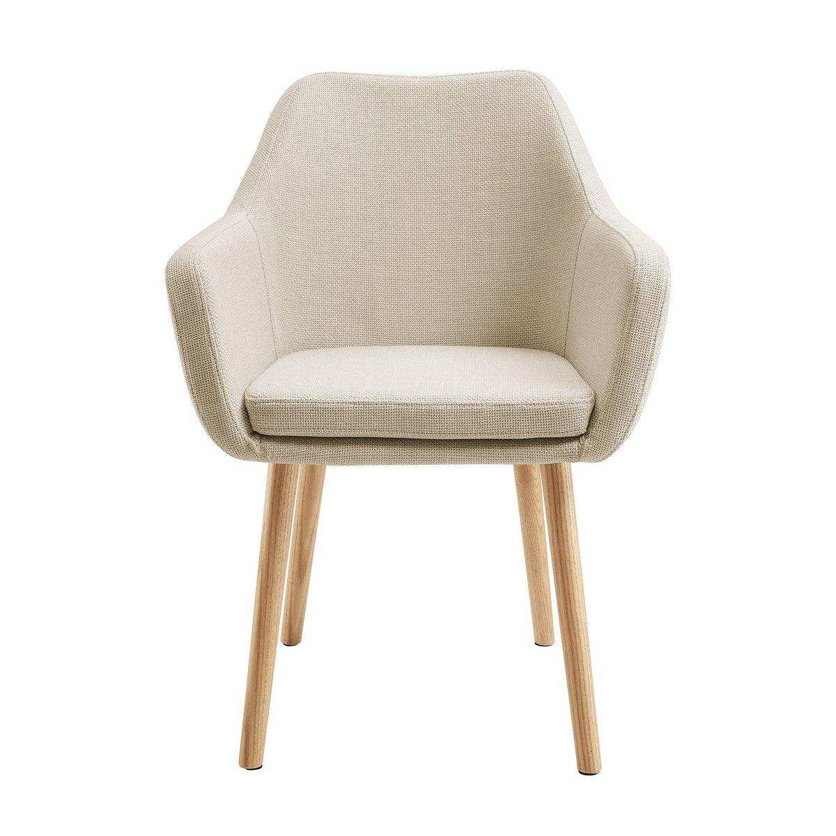 Armlehnstuhl Strukturstoff Beige - HomeDesign Knaus