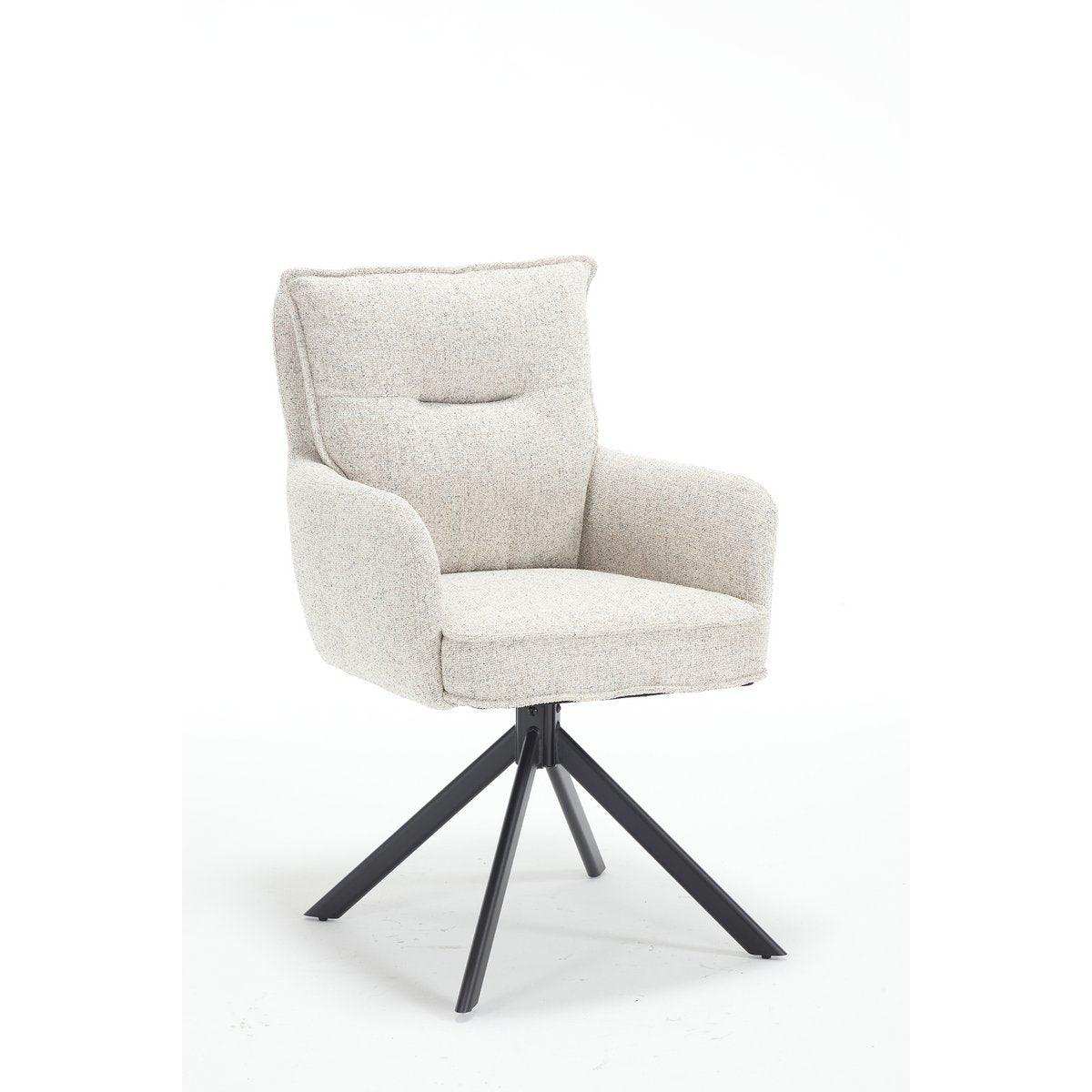 Armlehnstuhl Strukturstoff Beige - HomeDesign Knaus