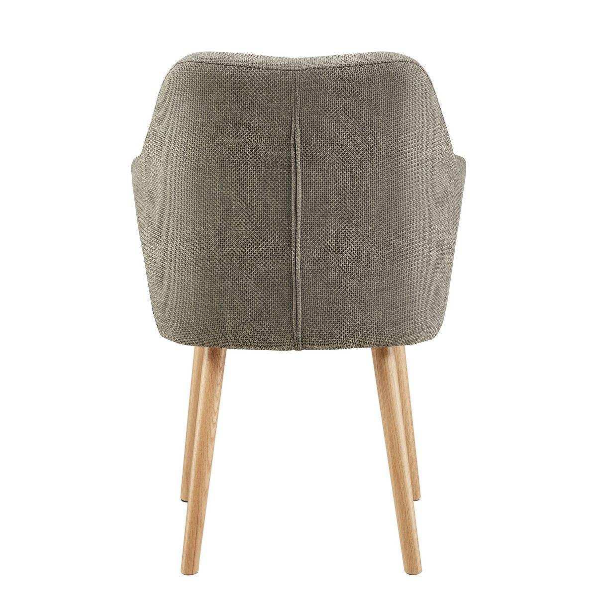 Armlehnstuhl Strukturstoff Braun - HomeDesign Knaus