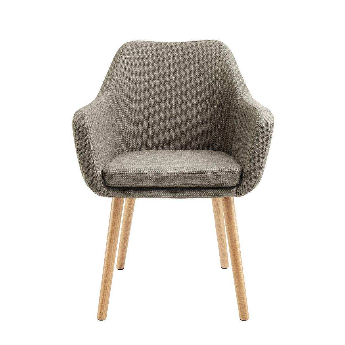 Armlehnstuhl Strukturstoff Braun - HomeDesign Knaus