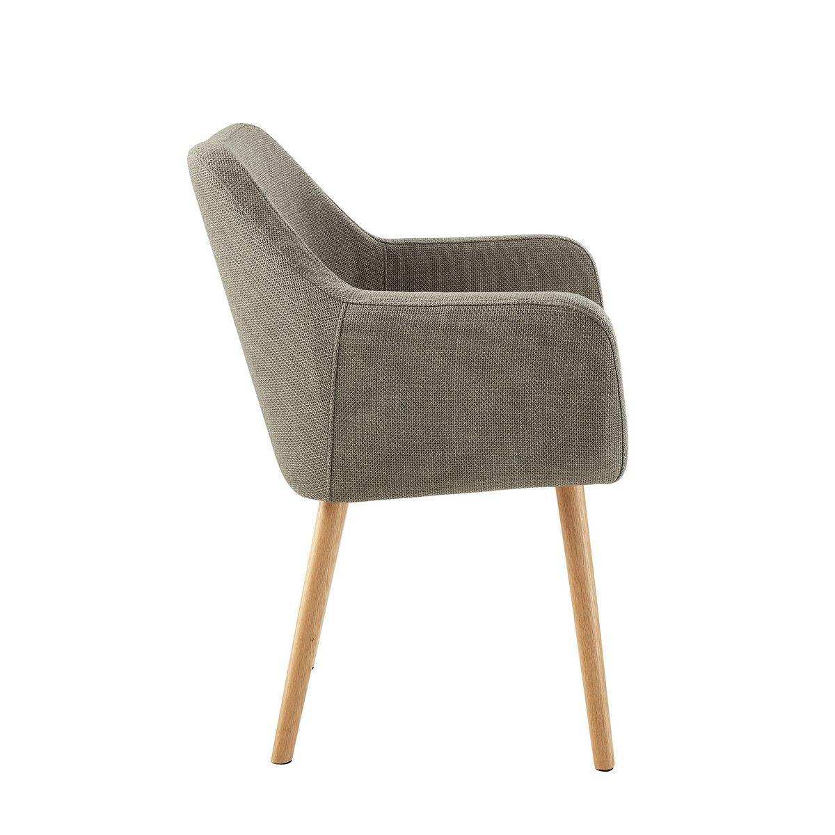 Armlehnstuhl Strukturstoff Braun - HomeDesign Knaus