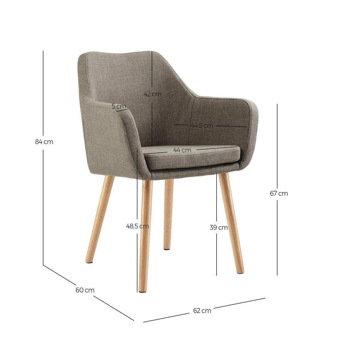 Armlehnstuhl Strukturstoff Braun - HomeDesign Knaus