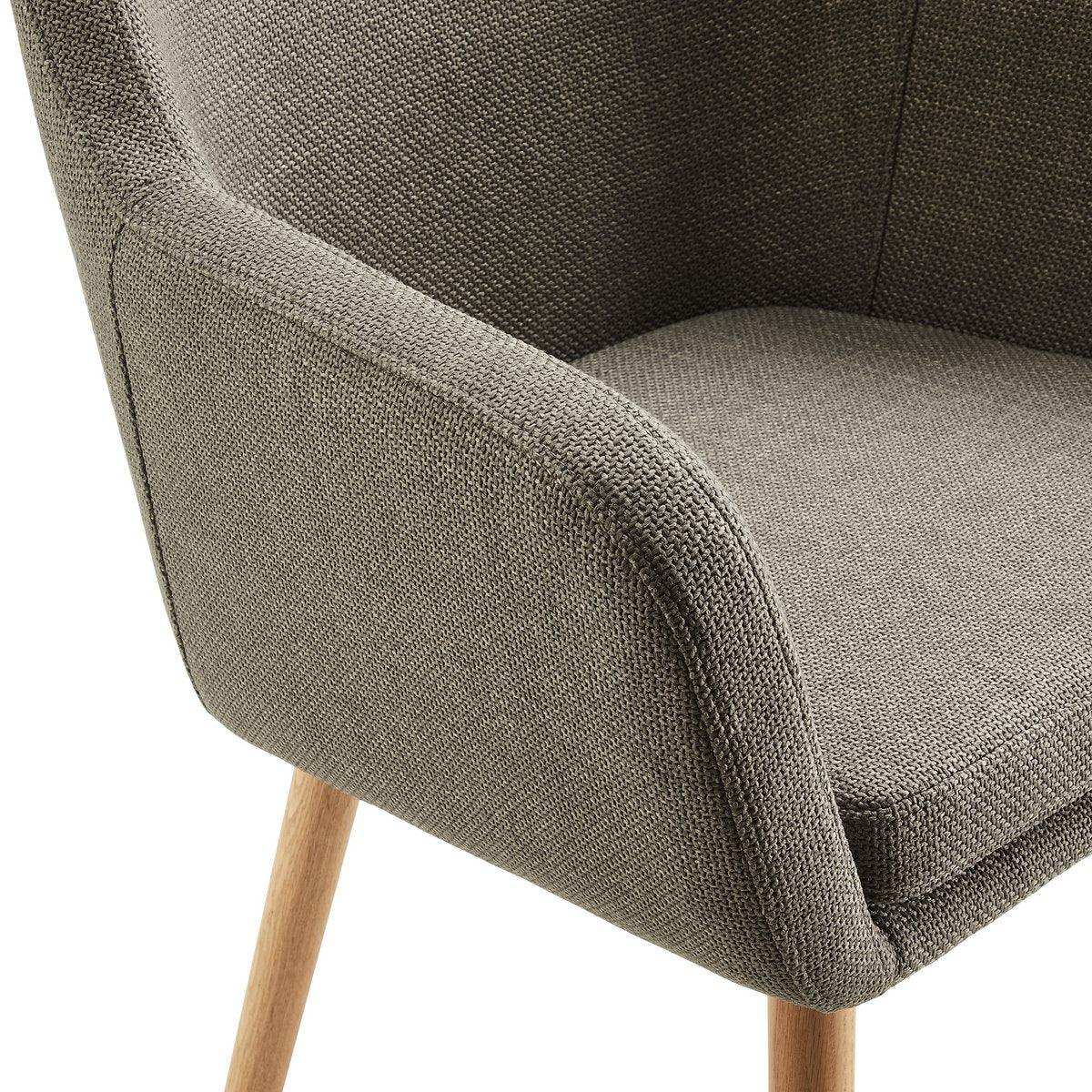 Armlehnstuhl Strukturstoff Braun - HomeDesign Knaus