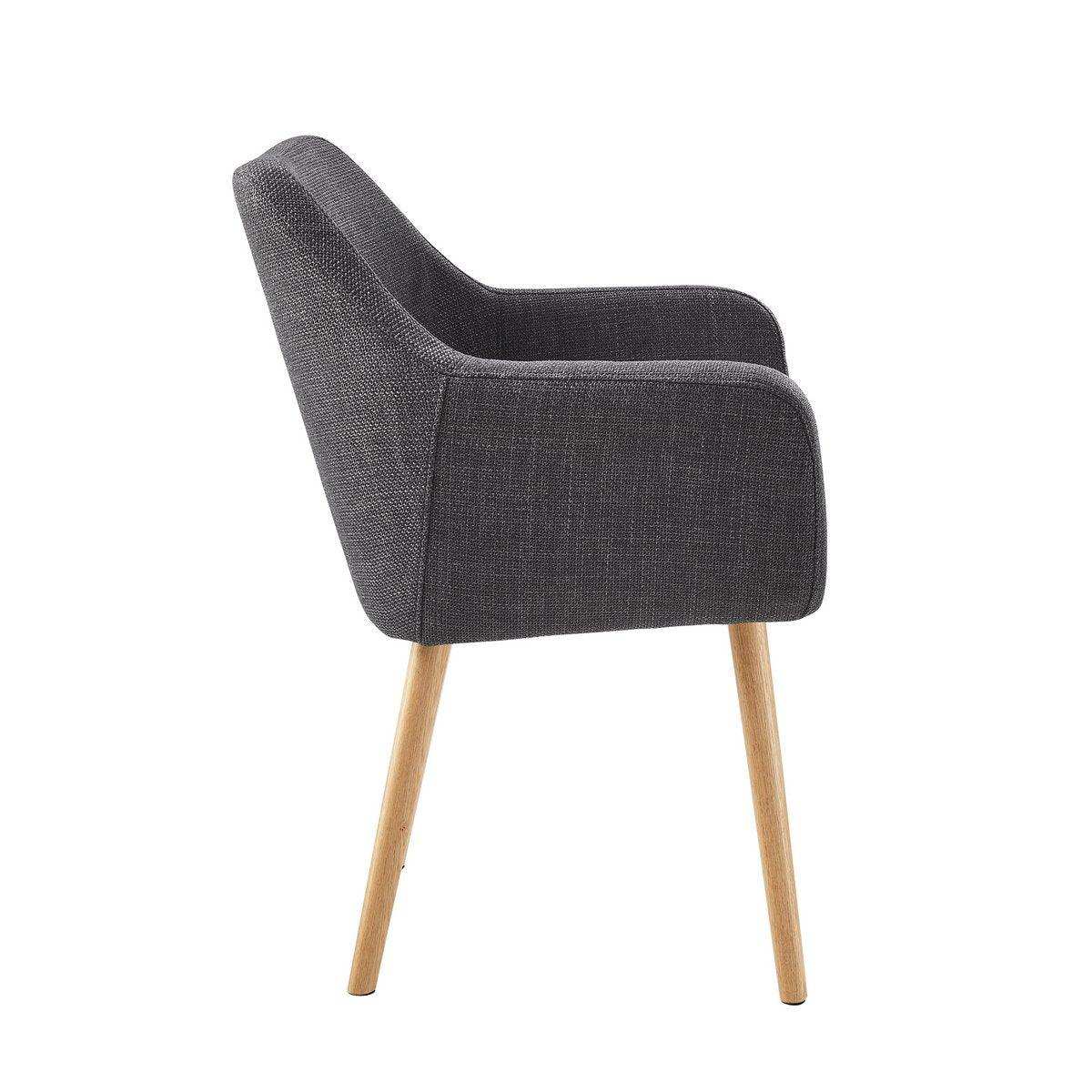Armlehnstuhl Strukturstoff Dunkelgrau - HomeDesign Knaus