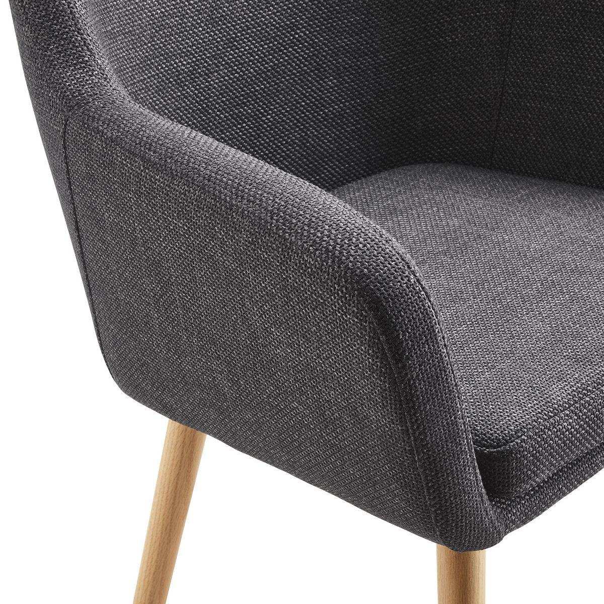 Armlehnstuhl Strukturstoff Dunkelgrau - HomeDesign Knaus