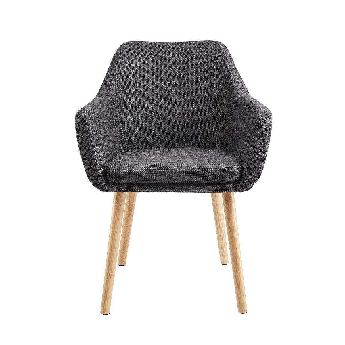 Armlehnstuhl Strukturstoff Dunkelgrau - HomeDesign Knaus