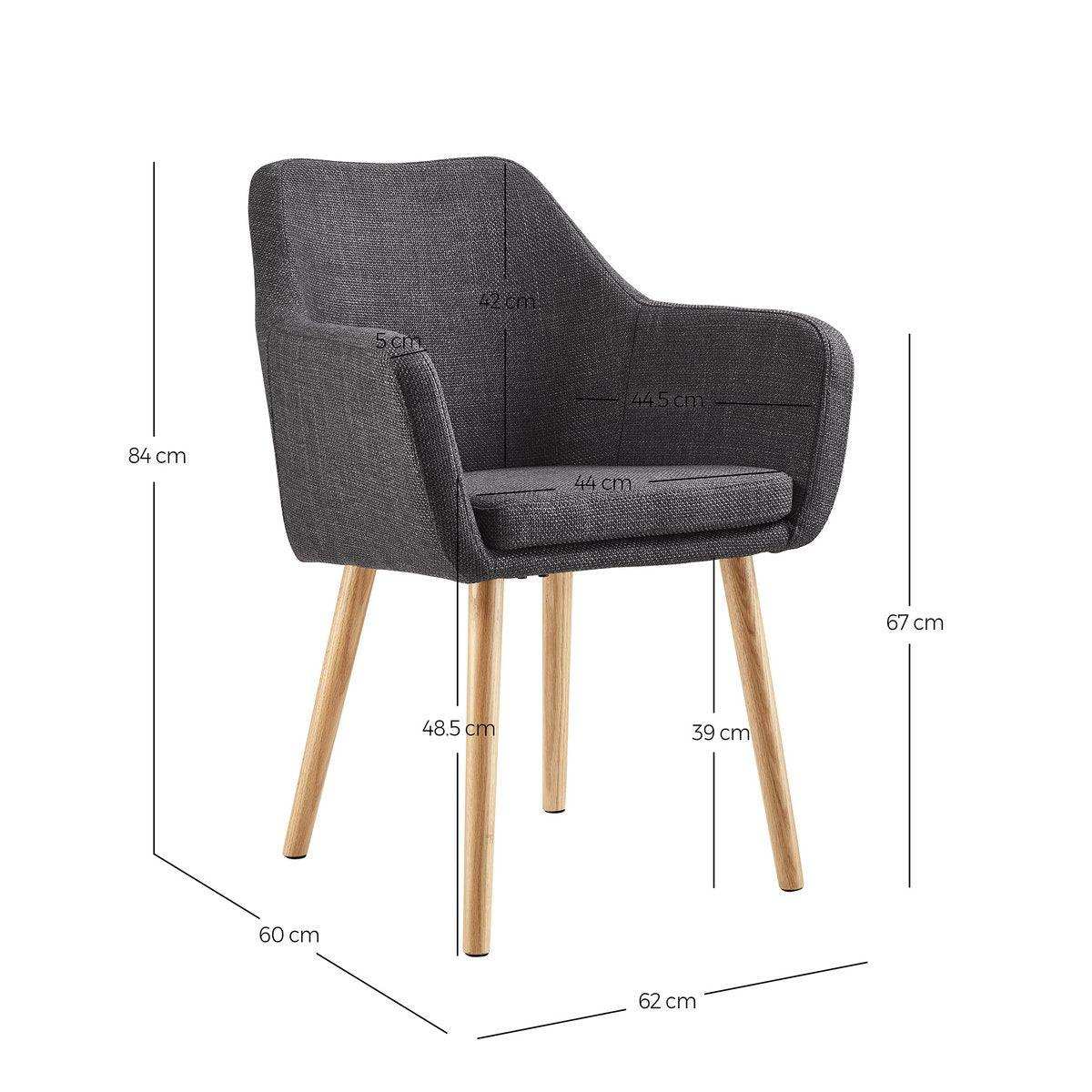 Armlehnstuhl Strukturstoff Dunkelgrau - HomeDesign Knaus