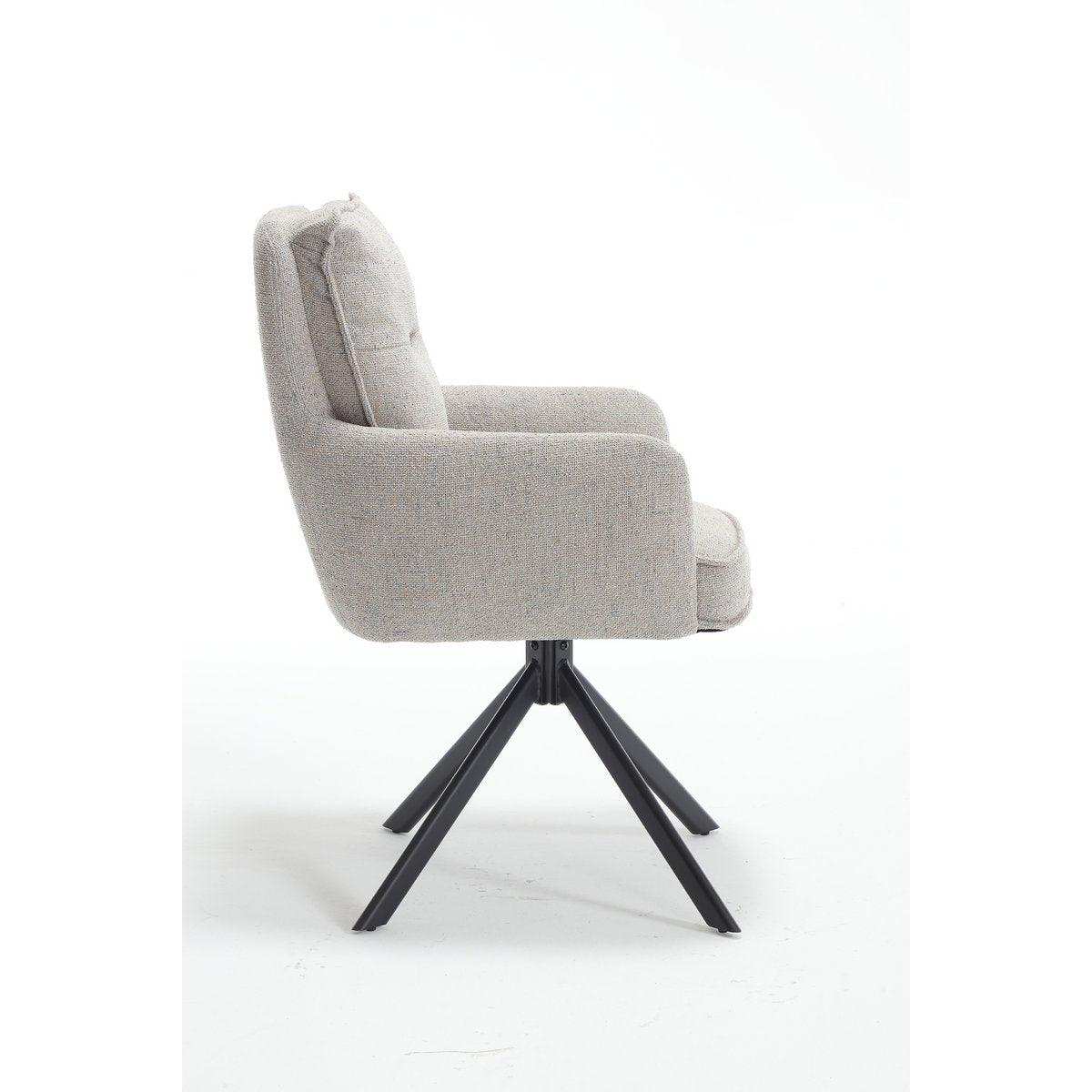 Armlehnstuhl Strukturstoff Grau - HomeDesign Knaus