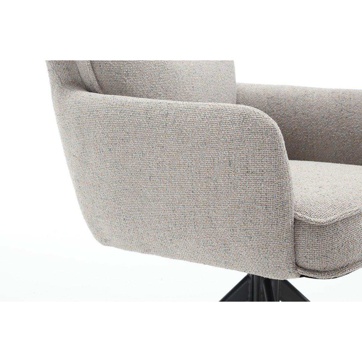 Armlehnstuhl Strukturstoff Grau - HomeDesign Knaus