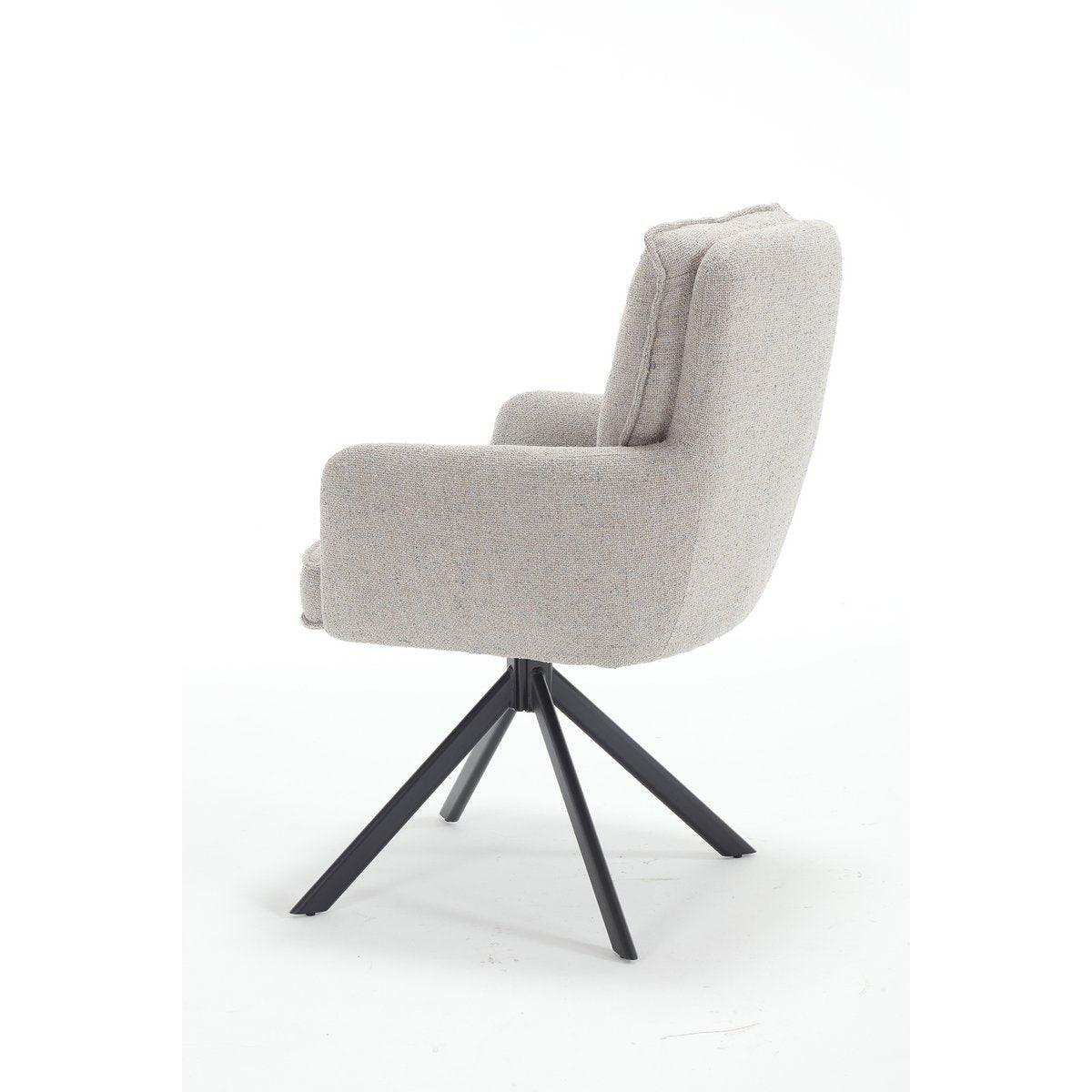Armlehnstuhl Strukturstoff Grau - HomeDesign Knaus