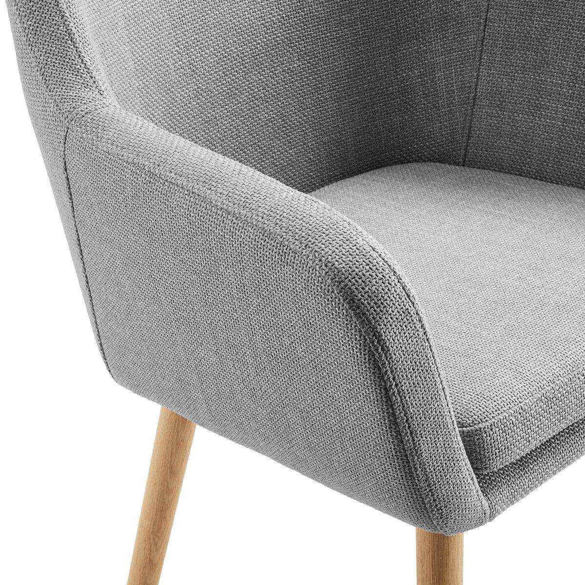 Armlehnstuhl Strukturstoff Hellgrau - HomeDesign Knaus