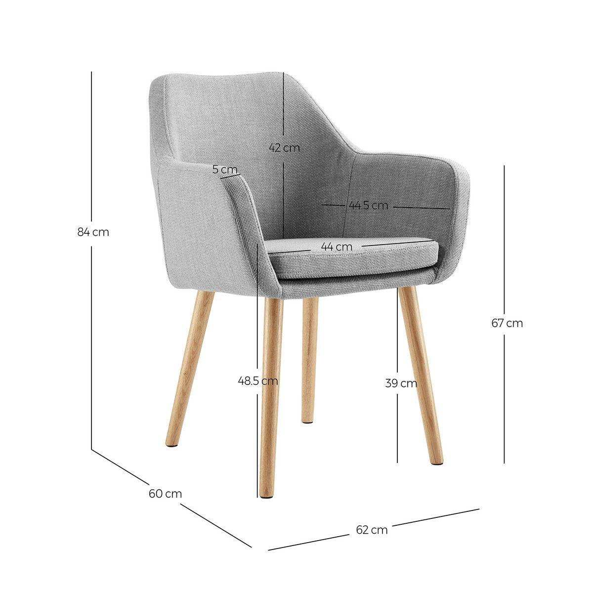 Armlehnstuhl Strukturstoff Hellgrau - HomeDesign Knaus