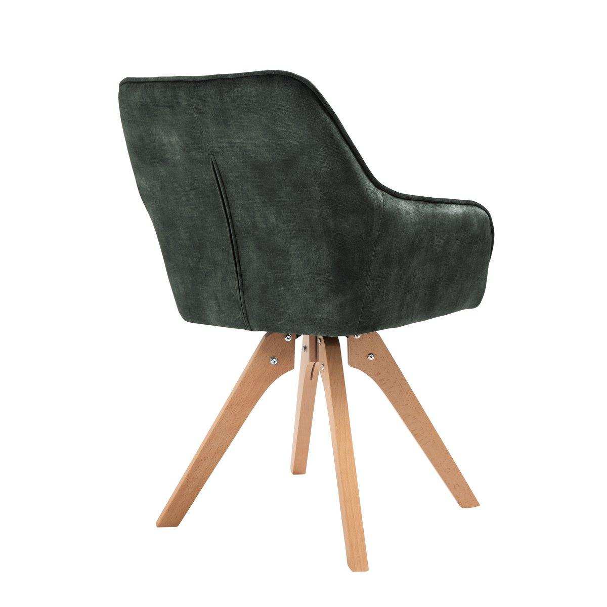 Armlehnstuhl Vintage-Samtvelours, Dunkelgrün - HomeDesign Knaus